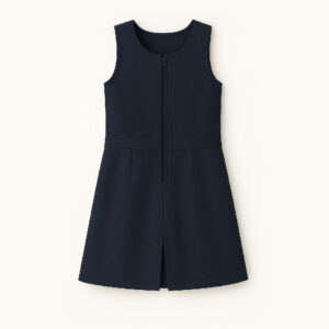 Zip Up Kickpleat Pinafore - Navy